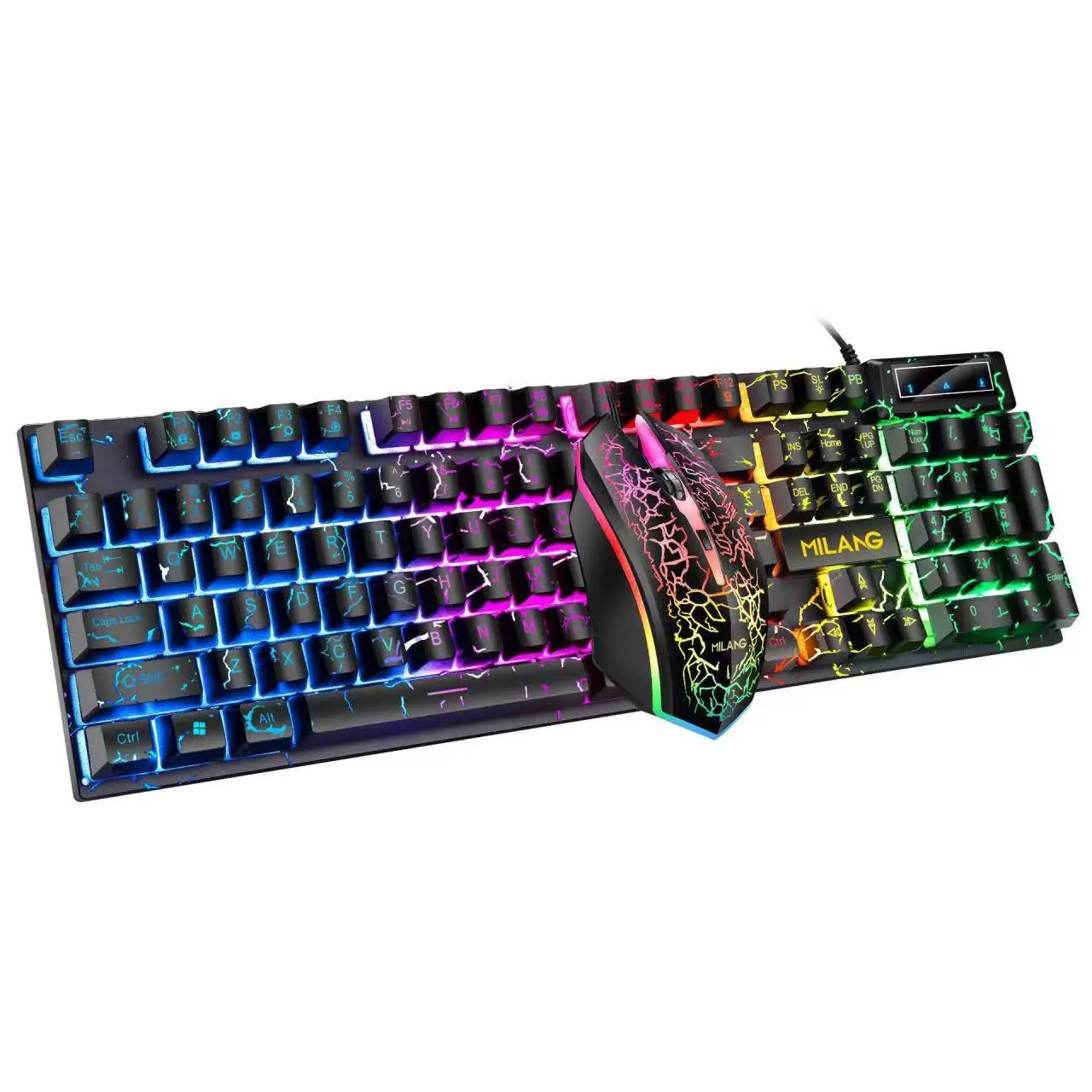 Milang T520 взломать игру с подсветкой Клавиатура и мышь подвеска ключ Механическая игровая чувствовать себя мышка в