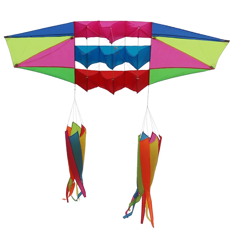 Wholesale  2.5m flying  power parafoil foldable  dual line sport 3d  rainbow kite