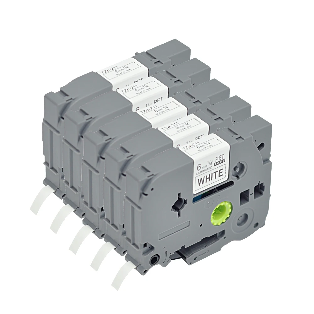 Лучшие продажи Совместимость Брат TZe-211 TZ-211black на белом 6 мм запечатанных лент для этикетка старую