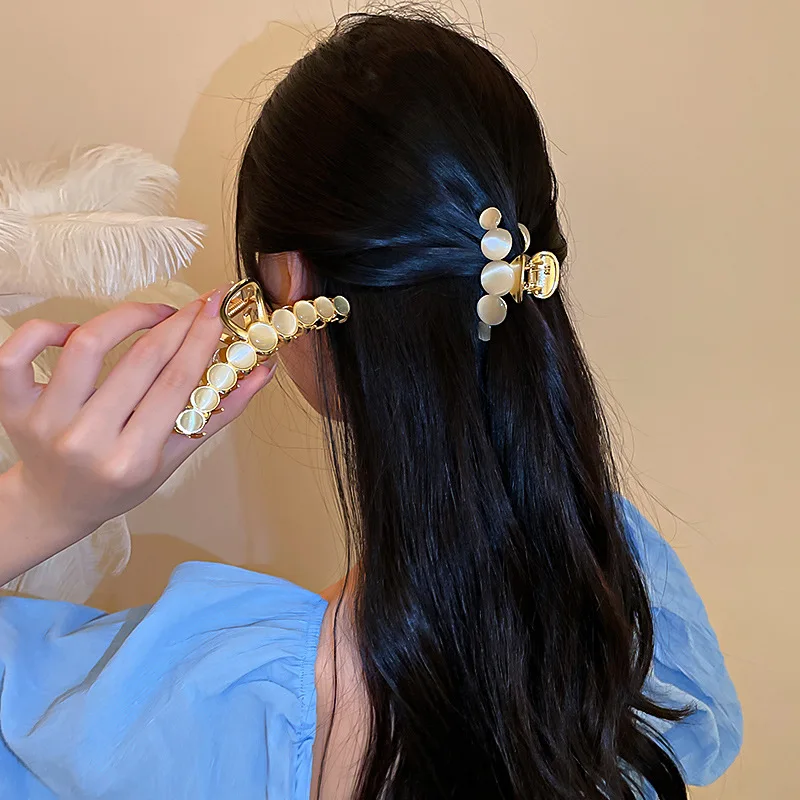 New Arrival Large Hair Claw Clips Custom Design Metal Checkered Hair Claws for Women