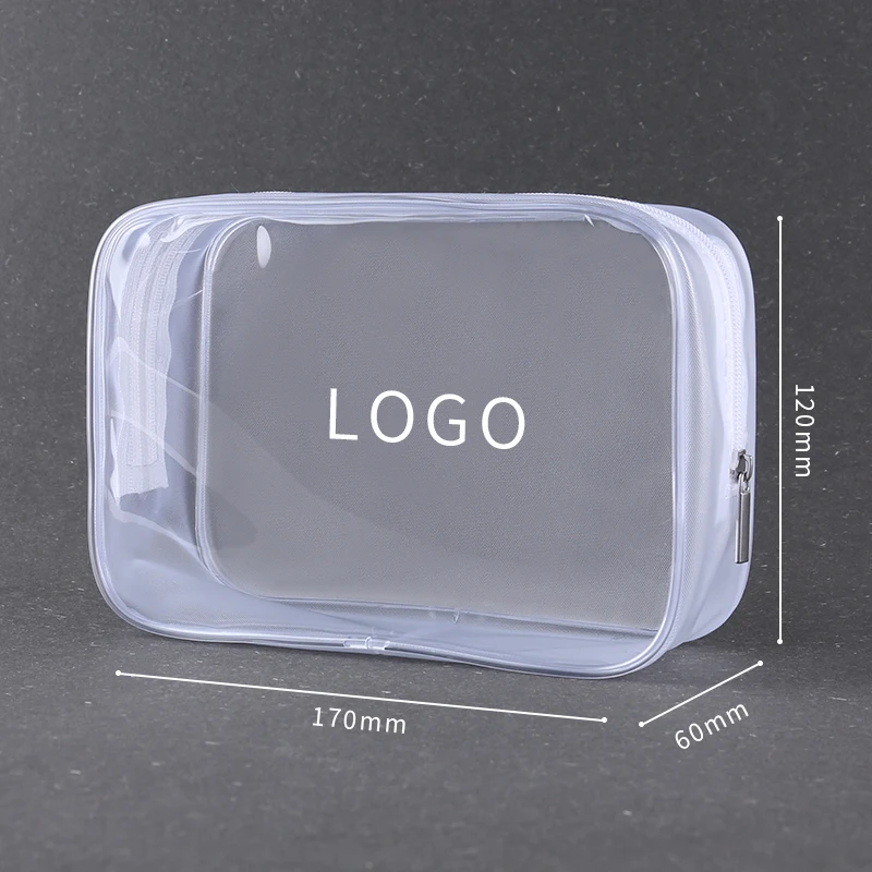 Wholesale Custom Cosmetic Travel Bag Large Waterproof Travel Wash Bag Clear Plastic Makeup Bag