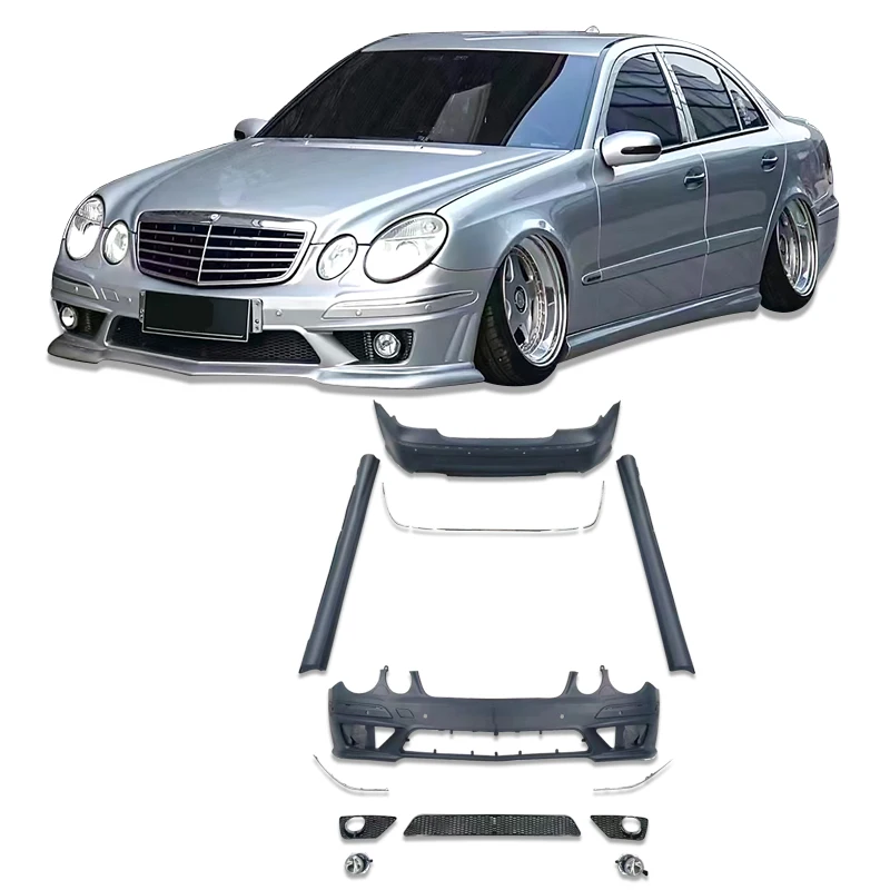 Автомобильный бампер для 2006-2009 benz E class W211 Модернизированный до AMG style автомобильный обвес для benz E280 передний бампер задний бампер боковая юбка