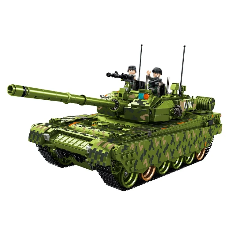 PANLOS 1339 шт. Военная серия MOC WW2 Китай Тип 99 основной боевой танк модель солдата детская игрушка наклейка подарок строительные блоки