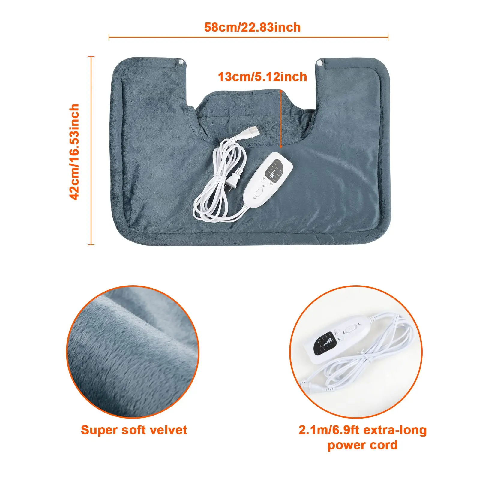 2022 Hot Sale Heated Neck Brace For Neck And Shoulder Pain Relief Heating Weighted Electric Heating Pad Shawl