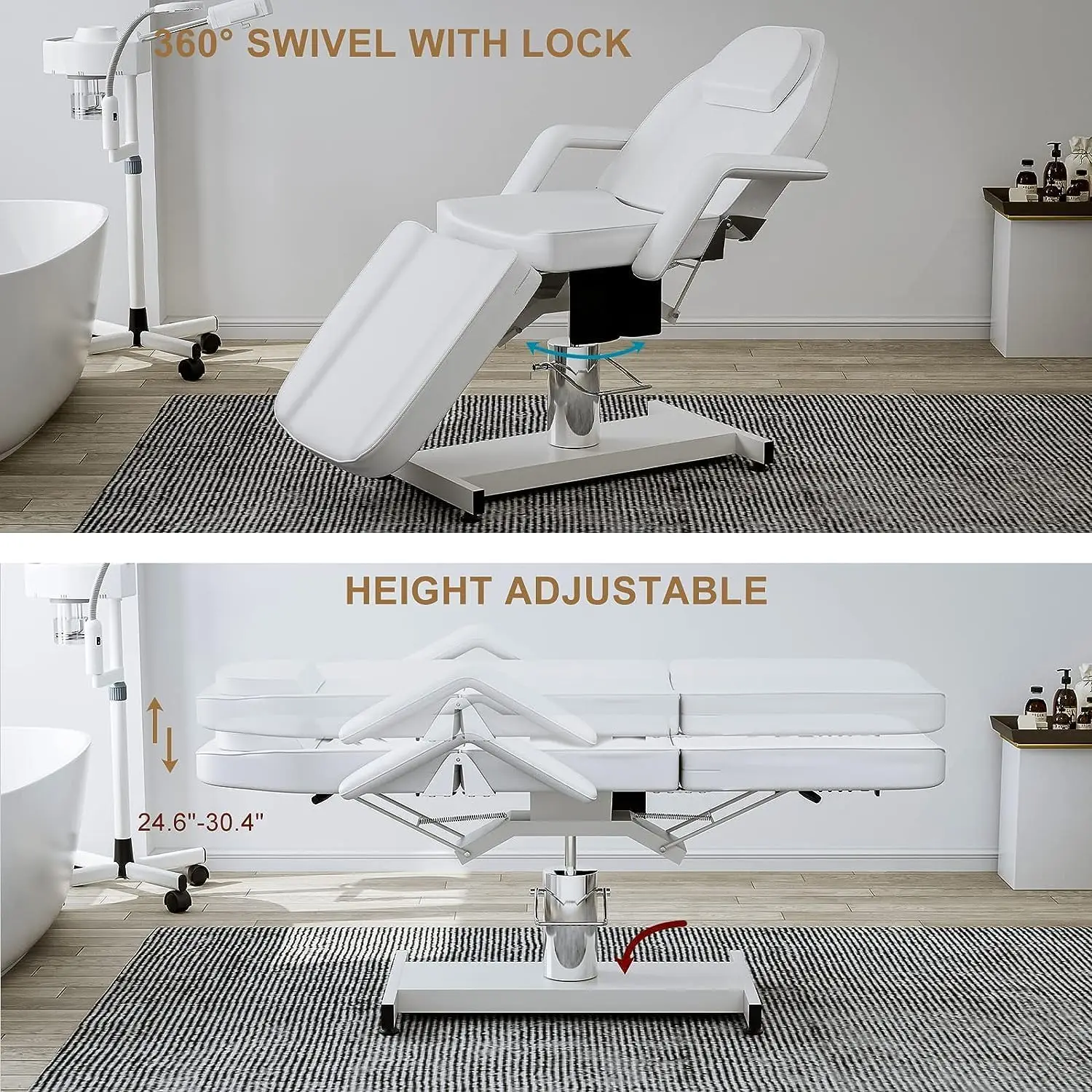 360 Rotate Upgraded Hydraulic Spa Beauty Salon Lash bed Professional Massage Bed Esthetician Tattoo Chair Facial Bed