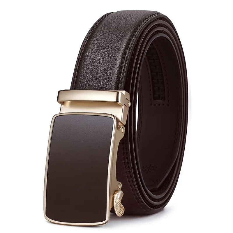 Wholesale Gift Ratchet Automatic Buckle Leather Belt Without Holes Custom Logo Gift Belt Fashion Strap Luxury For Men