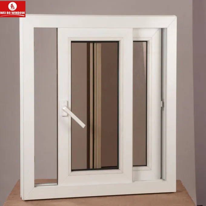 Two track two panel sliding window pvc window for container house