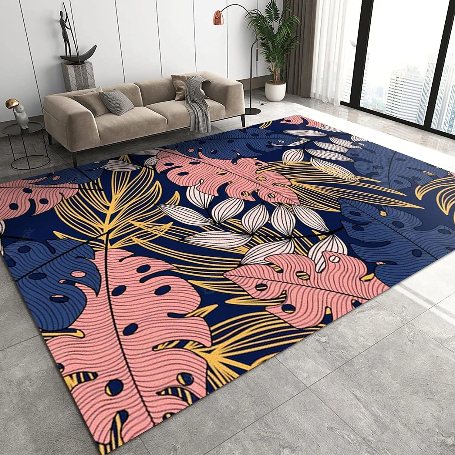 Custom Printed Carpet Rugs 3d Printed Blue Geometric Carpets For Living Room Bedroom area rugs and carpet