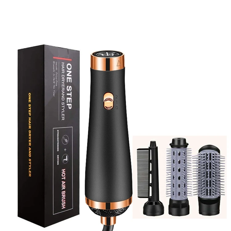 WholesaleFlat Iron Hot Air Pick Electric Comb One Step Hair Dryer Fast Hair Straightener Brush Hot Air Brush