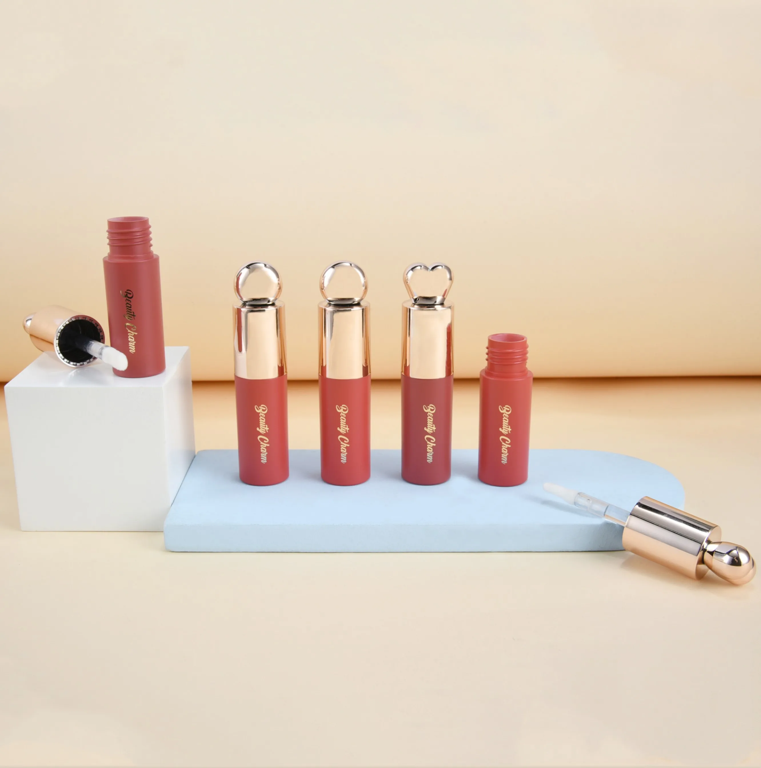 lipgloss tubes with heart tops,empty mini heart shaped lip gloss bottle with wiper 1.5ml