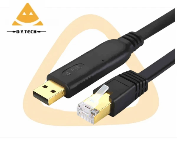 USB to RJ45 RS232 gold plated console configuration cable  for Cisco FTDI Huawei switching router