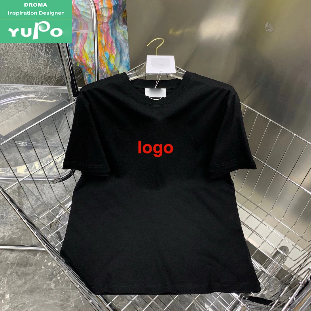 Droma 2024 summer inspired designer lovely 1 in 1 famous logo print high quality short sleeve 100 cotton t shirt