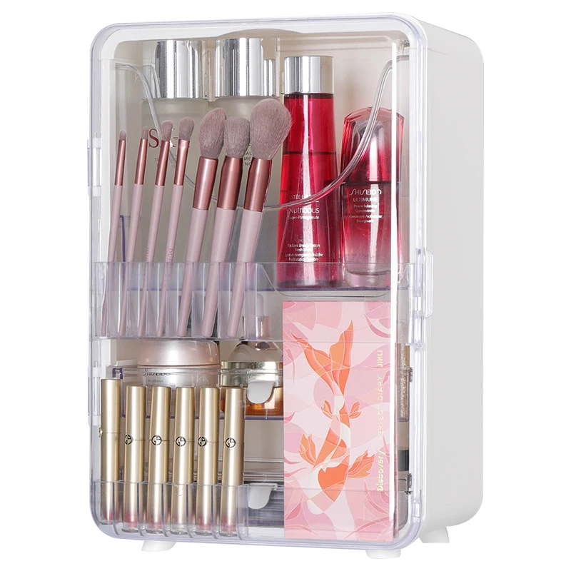 Hot Sale Fashion Plastic Desktop Makeup Organizer Box Cosmetic Storage with Stylish Design