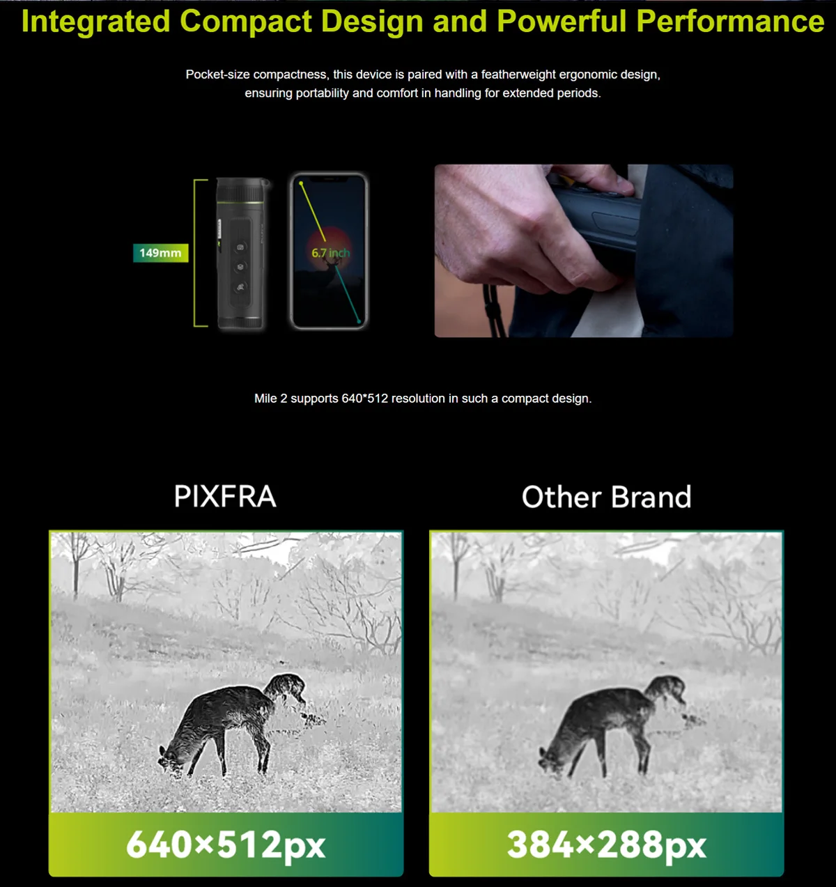 M425 High-Definition Optical Glass Handheld Night Vision Binoculars Single Telescope Optimal Vision Camping Outdoor Activities