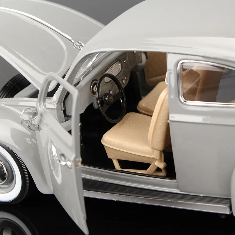 Оптовая продажа автомобиль из настоящего 1:18 сплава литая статическая модель автомобиля волксвоген жук 1955 винтажный