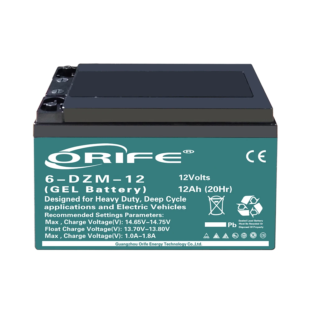 Orife custom long life gobel power motorcycle rechargeable ebike battery 12v 12ah 6 dzm 12