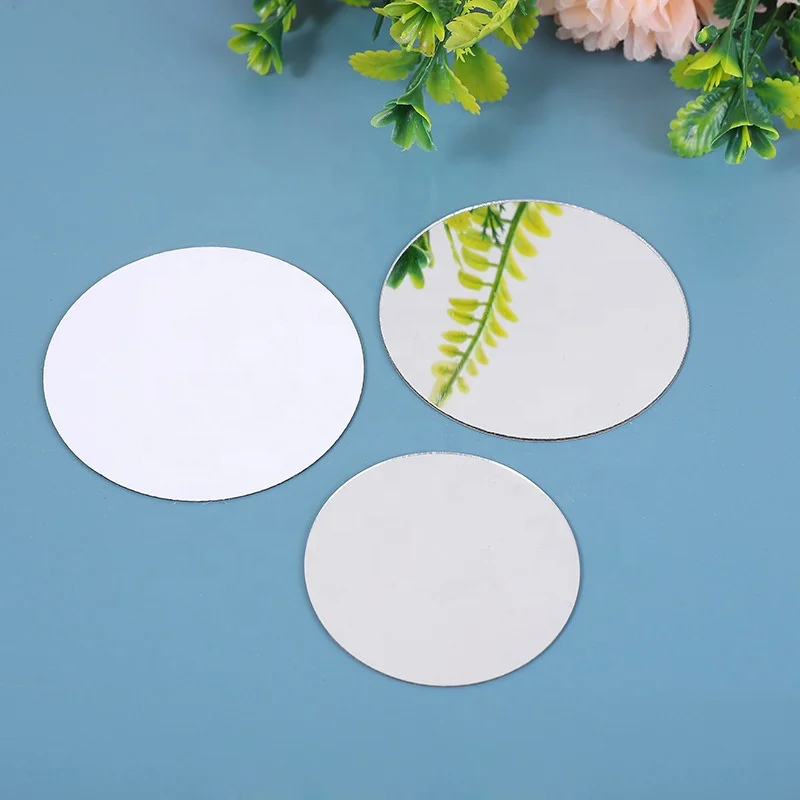 1mm 2mm customized square round shape thin craft small glass mirror