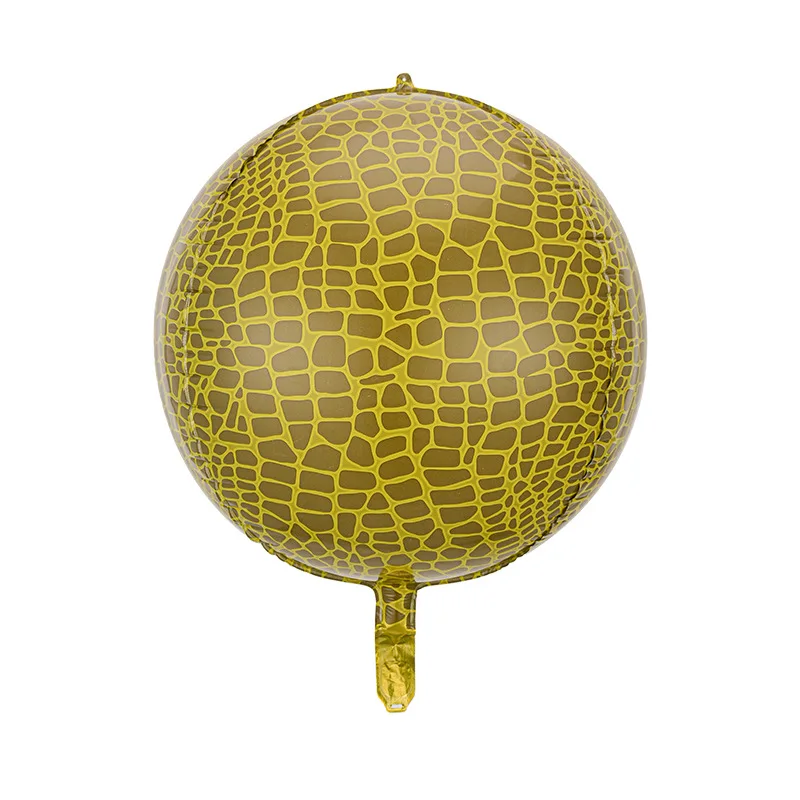 22Inch Jungle Animal Mylar Balloon 4D Cheetah Tiger Giraffe Snake Zebra Pattern Round Balloon for Zoo Theme Birthday Decoration