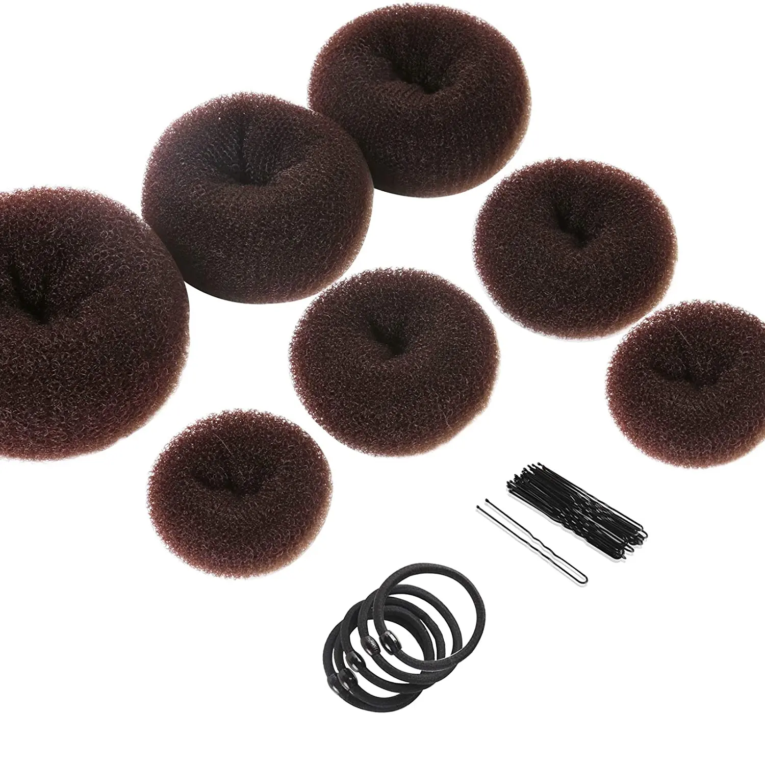 Amazon Hot Sell Hair Bun Maker Kit Donut Bun Maker 7 Pieces(3 Large, 2 Medium and 2 Small) Magic Hair Bun Maker Set Tools