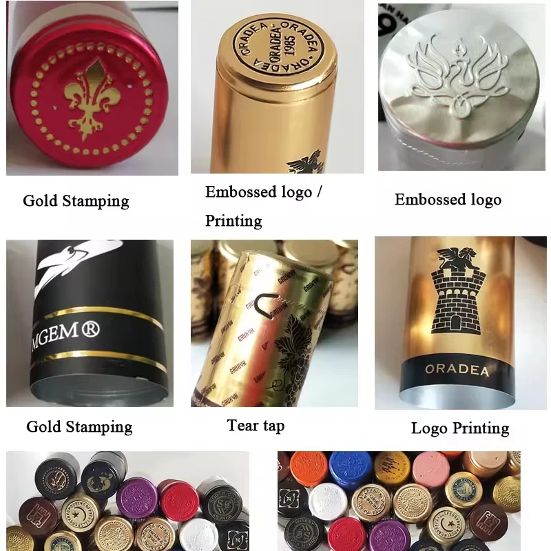 Hot Sale Aluminum Foil Shrink Cap For Wine Bottle Seals Wrappers 30*60mm Polylaminate Capsule Sleeves Thermos caps