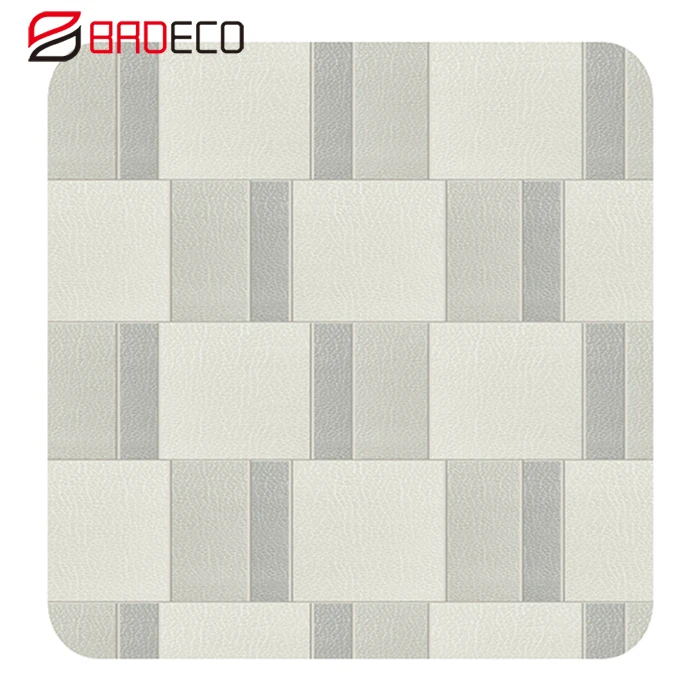 Leather facing modified clay tile wall using flexible decorative tile