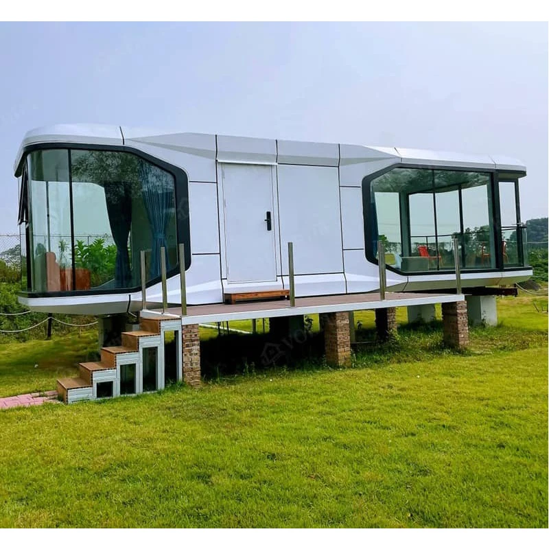Prefabricated Buildings Camping Modular Luxury Capsule Tiny House With Kitchen Capsul Space