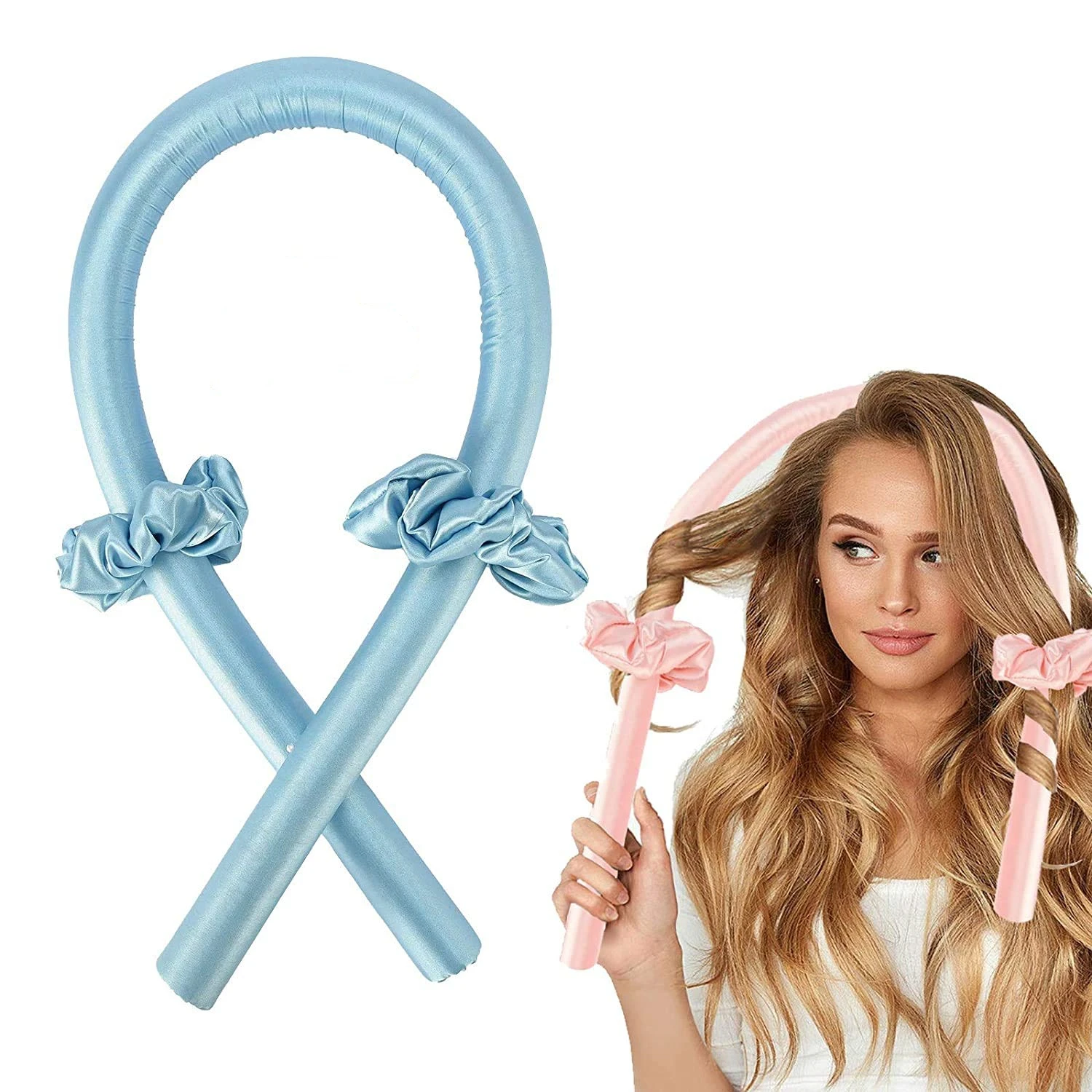 Wholesale Factory 2021 Lazy Curl Stick Heatless Hair Curls Soft Magic Hair Curling Rollers Mulberry Silk No Heat Hair Curler