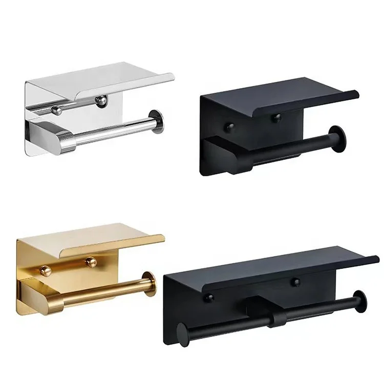 Toilet Paper Roll Holder With Shelf Toilet Paper Holder Stainless Steel Black Toilet Paper Holder