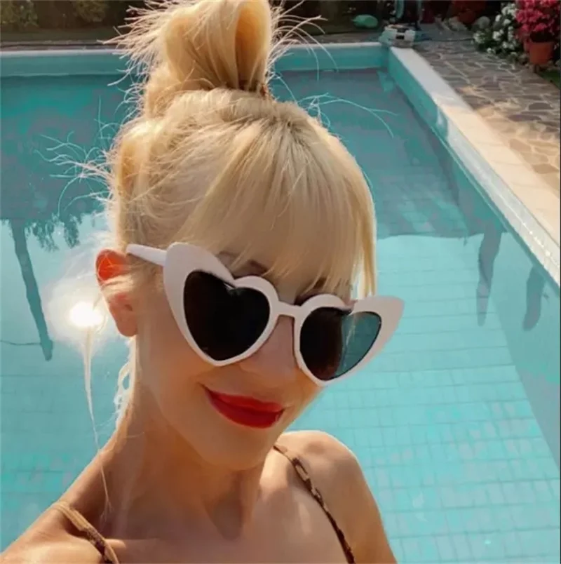 White Heart Sunglasses Women Suppliers Cat Eye Sun Glasses Female Sunglasses Ladies