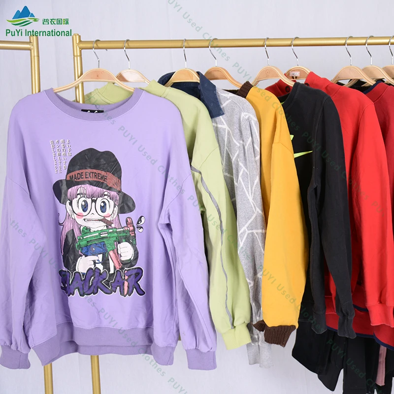 branded used thick hoody sportswear korean bales mixed used clothing 45kg clothes used man clothing
