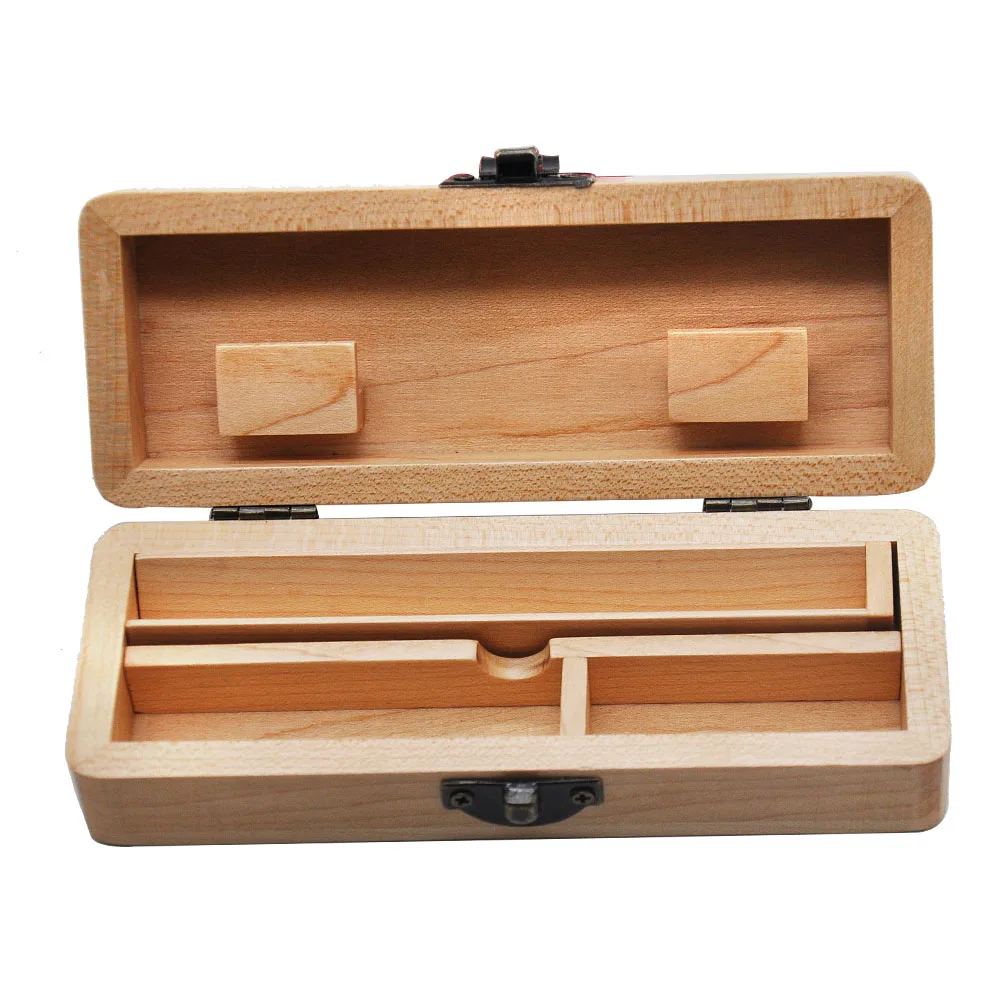 Wood Stash Box With Rolling Tray Wood Smoking Tobacco Cigarette Container Wooden Cigarette Storage Box
