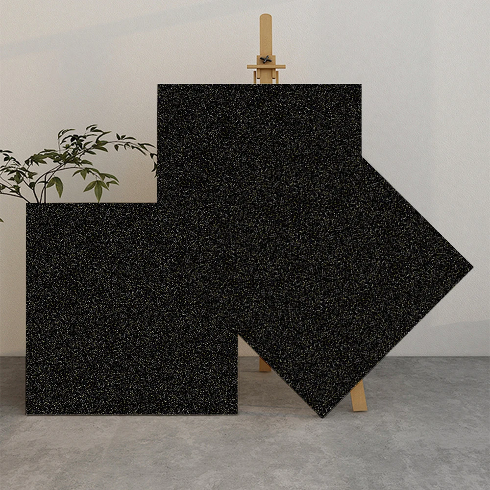 Black Gold Polished Cement Cheap Terrazzo Flooring Tiles For Indoor Or Outdoor Decoration 600x600x18mm