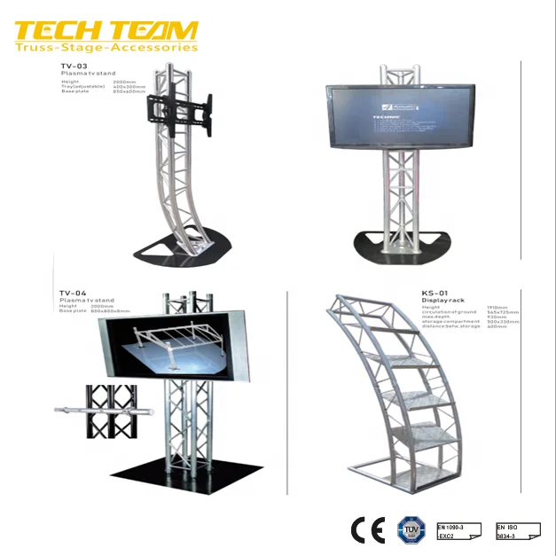 Factory Price TECHTEAM Aluminum Presentation TV Truss Stand Plasma TV Stand
