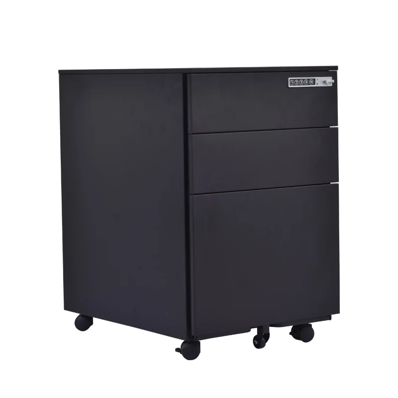 KD Structure Modern Black Metal Mobile Cabinet Customizable School Equipment Filing With Wheels