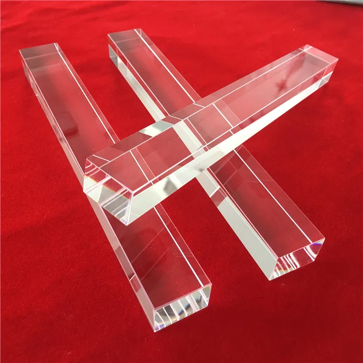 Transparent Quartz Glass Square Rod Quartz Optical  Concentrating Light Guide Column