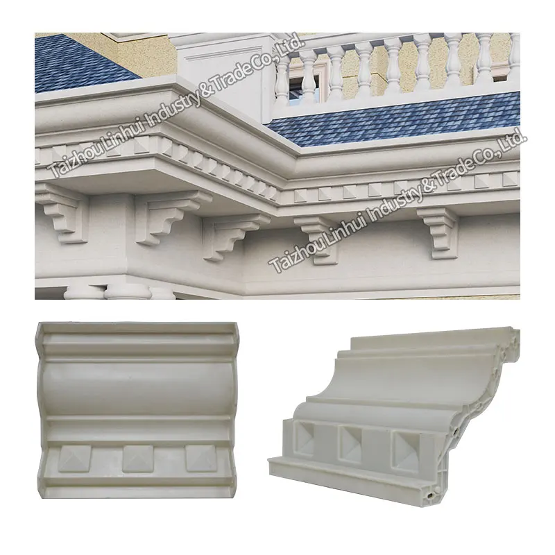 best selling concrete roof tile Eaves Line molds cornice casting decorative plastic precast abs cement constructiin house moulds