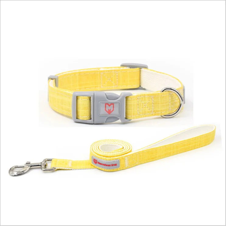 Pet factory custom dog collar bamboo fiber material dog collar and leash set spot direct for OEM