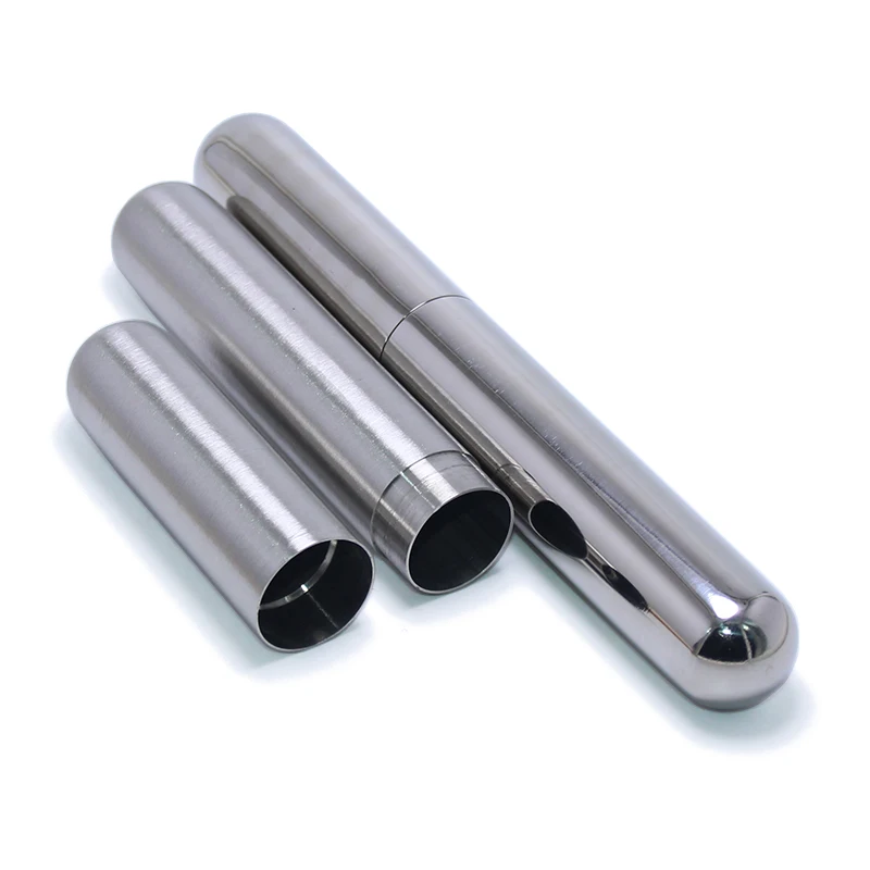 
1PCS Portable Cigars Box Holder Cigarettes Case Single Cigar Storage Accessories Gifts Metal Travel Stainless Steel Cigar Tube 
