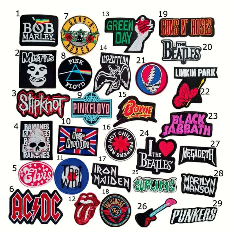 Дизайнерская одежда с вышивкой в полоску, железные музыкальные значки для рукопашного дела, одежда для шитья, жакет, нашивки рок-группы