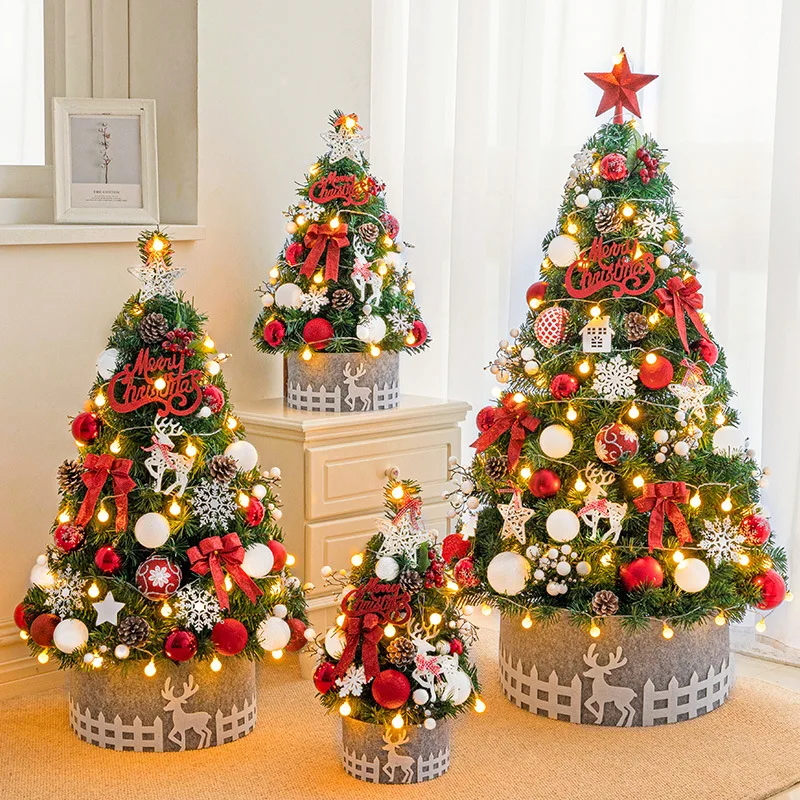 60cm PVC Gold Series Mini set Table Christmas Tree Small Desk Xmas Tree Party Ornament Tree For Home Office Christmas Decoration