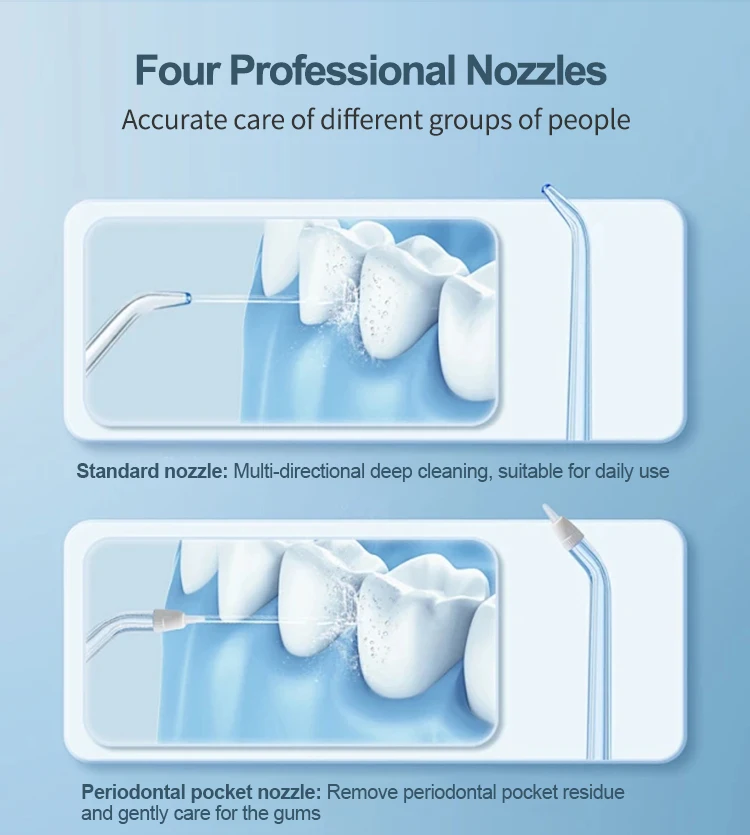 Professional Compact Electric Oral Dental Cordless Irrigator IPX7 Waterproof USB Rechargeable Teeth Cleaning Water Flosser