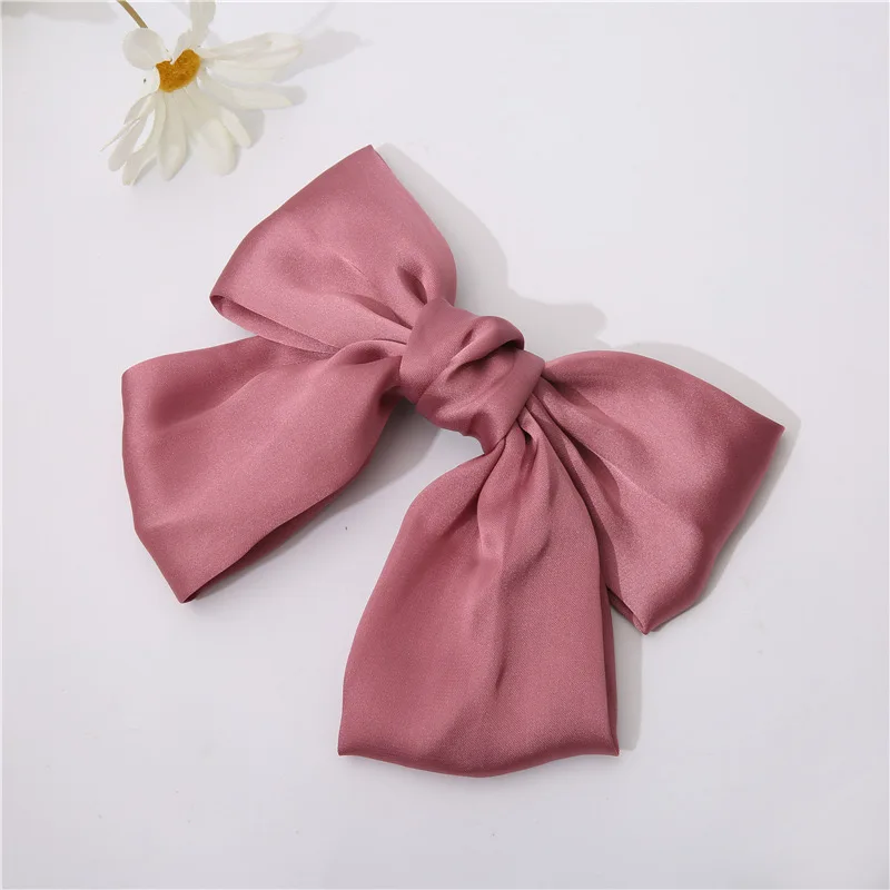 Sweet Polyester Cotton Long Ribbon Bow Hair Clip For Women Girls Elegant Bowknot Hairpins Barrette Hair Accessories Gifts