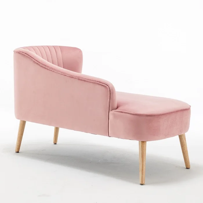 Light European Retro Style High Quality Healthy Sponge Soft Flannel With Armrest Living Room Chaise Lounge