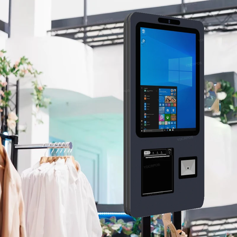 Cheap 15.6 Inch Capacitive Touch Screen All In One Pc Kiosk With Barcode Scanner,Thermal Printer
