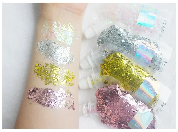 OEM крупные блестки, праздничная Косметика с блестками для лица, тела, ногтей