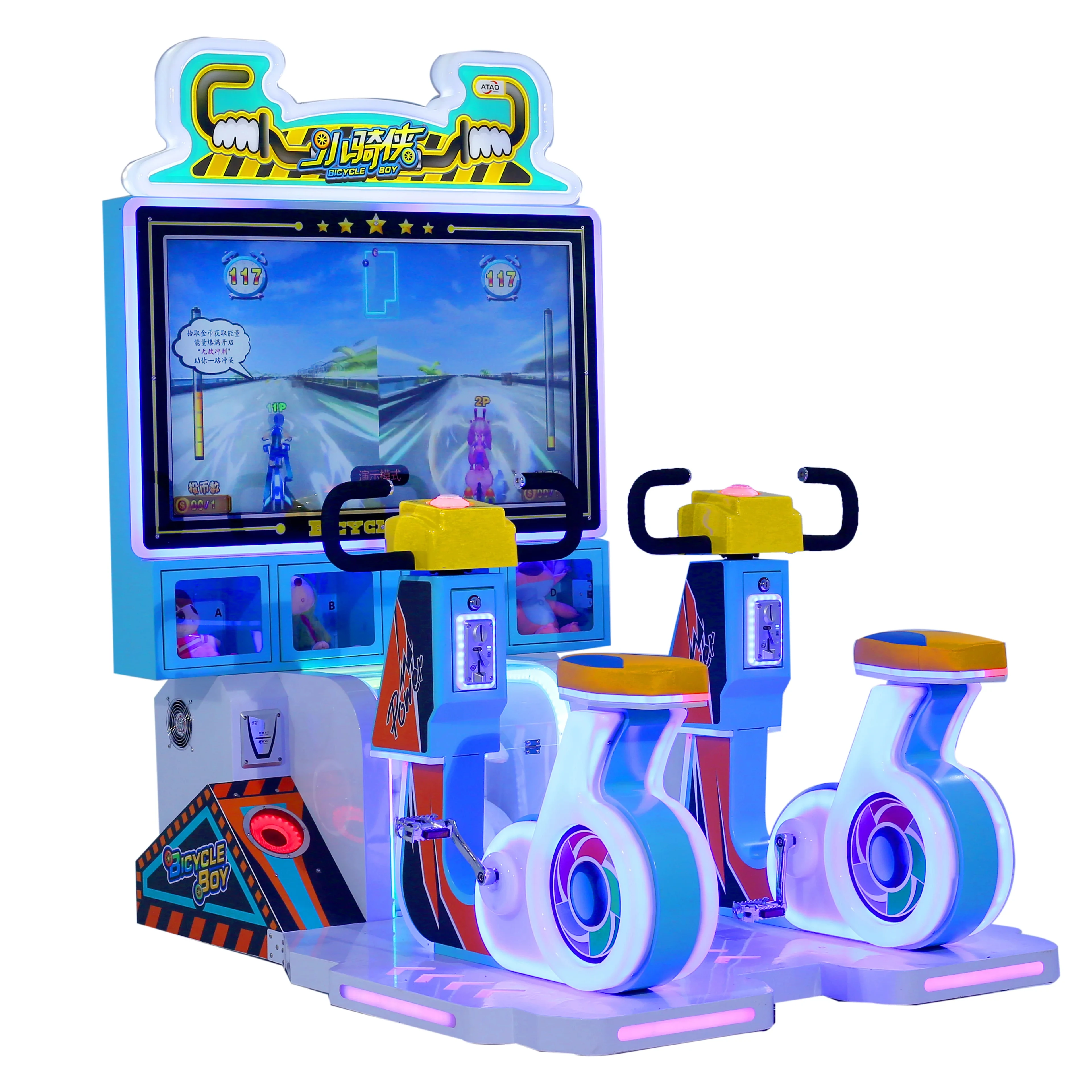 coin operated bicycle video games racing arcade Indoor Sports Entertainment simulator arcade game machine for kids