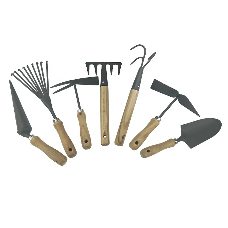 one99 wooden garden tools set custom hand tools 7pcs powder coating ideal gardening set tools