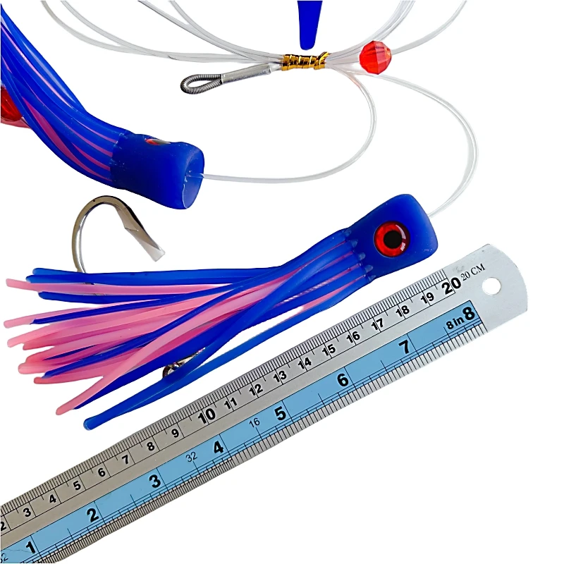 Big Game Saltwater Fishing Trolling Daisy Chain Lure Tuna Bird 210g 155mm/6inch Rigged Set Mesh Bag Marlin Teaser Mahi