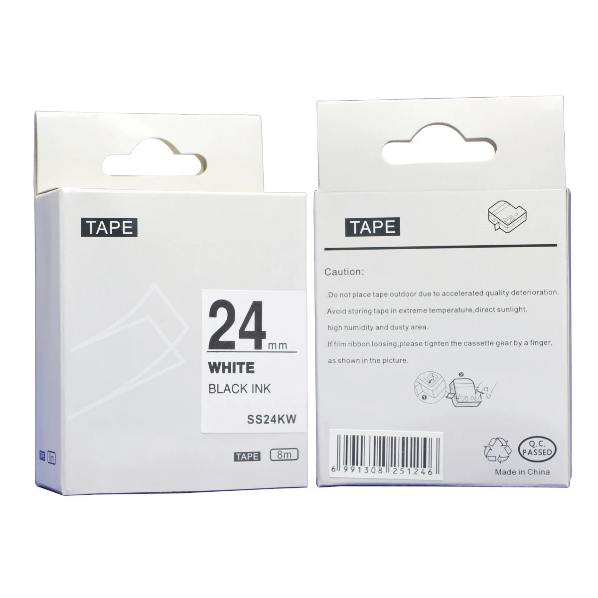 Самая низкая цена, совместимая этикетка, 24 мм, ламинированные черные на белом SS24KW