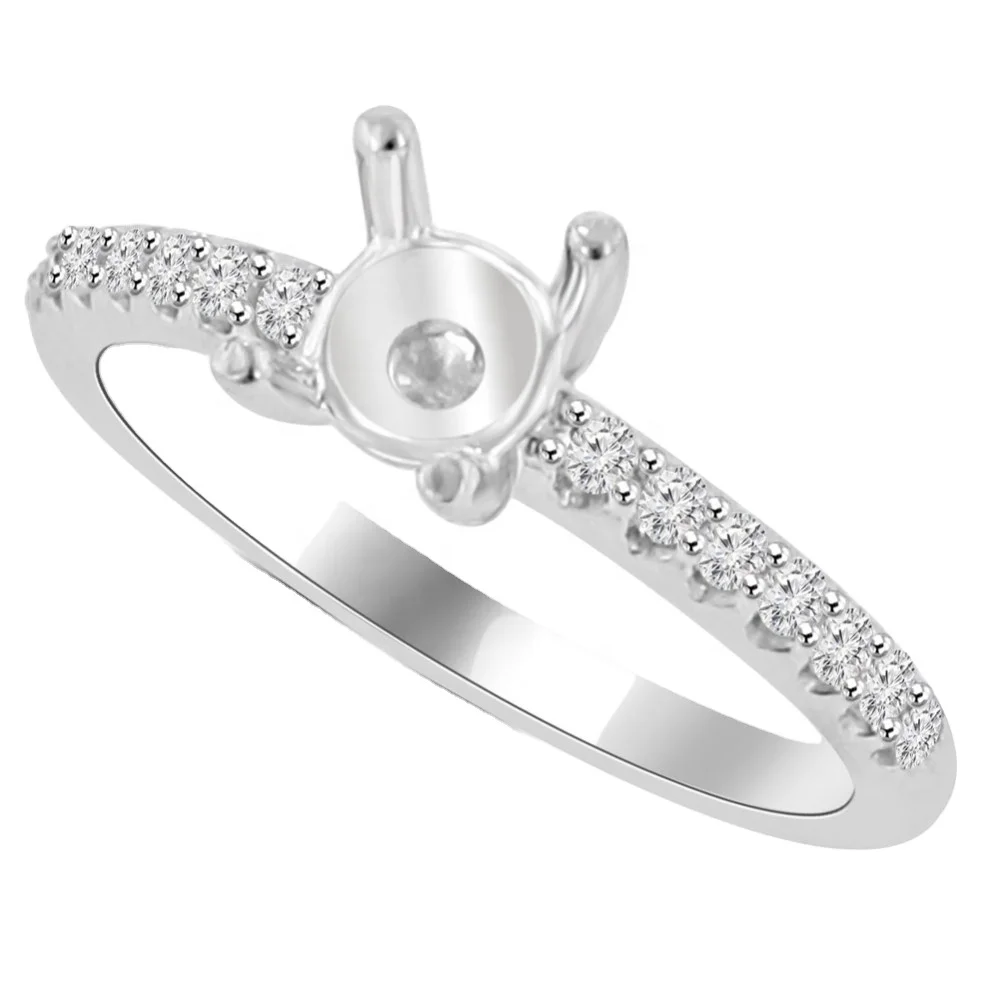 custom gemstone setting 925 sterling silver women wedding engagement ring mounting diamond moissanite  4 or 6 prongs mount ring